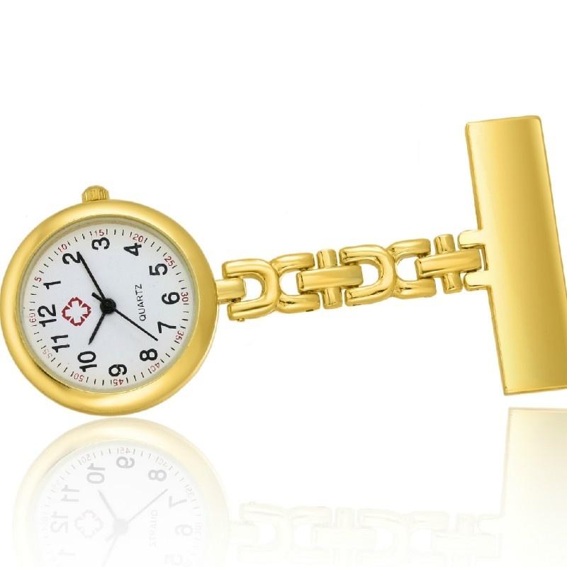 

1PC New Fashion Luminous Pin Quartz Pocket Brooch Fob Gold Silver Nurse Watch
