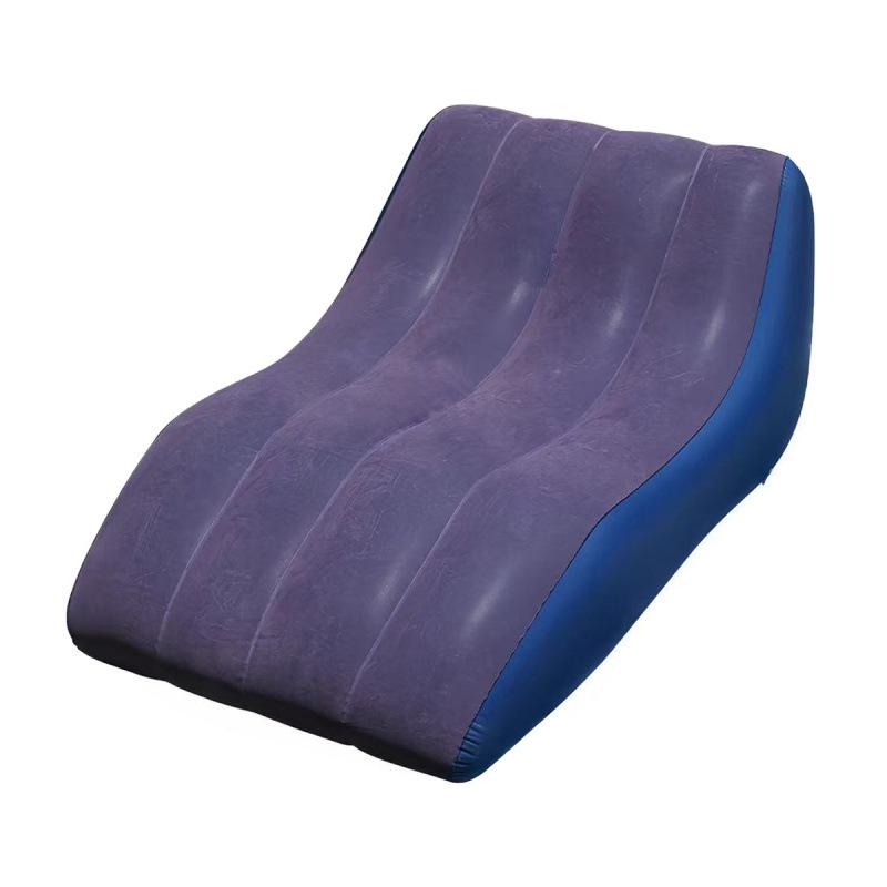 Inflatable S-Shaped Lazy Lounger: Foldable Indoor/Outdoor Flocked Sofa for Relaxation