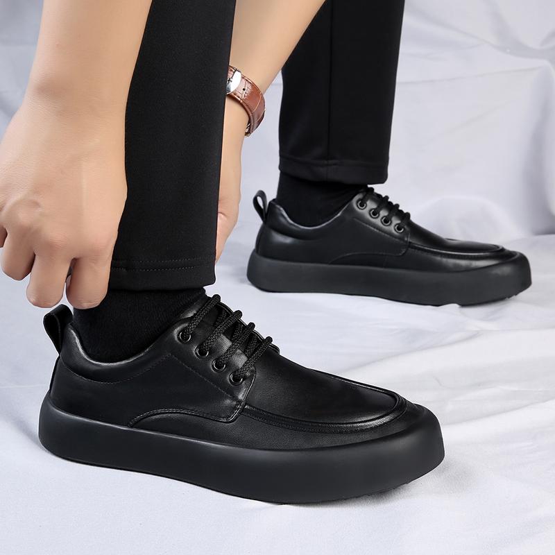 Černé pánské ploché ležérní boty Módní minimalistický styl Volný čas Obchod Párty Denní kancelářská pouliční chůze Horké boty pro dospělé