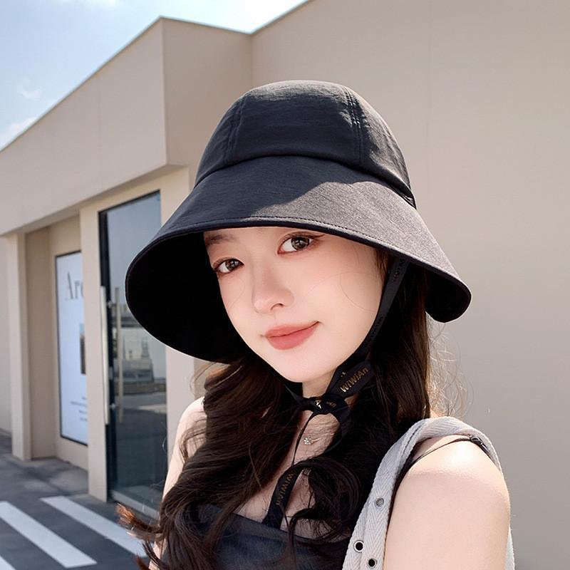 Summer Womens Wide Brim Sun Hat With Adjustable Ties For Face Sun Protection Casual Style