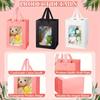 8pcs Gift Bags with Transparent Window Handles White/ Pink Gift Wrap Tote Bags for Birthday Party Favor Bags Weddings Present Festivals Party