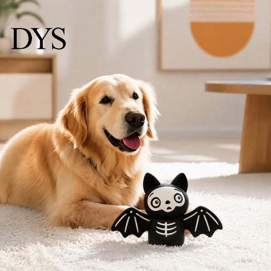 Safe Odorless Pet Toys for Chewing Latex Skeleton Dog Toy, Halloween Squeaky Chew Mummy Cute Cartoon Pets Bat Shapes, Interactive Toy Aggressive