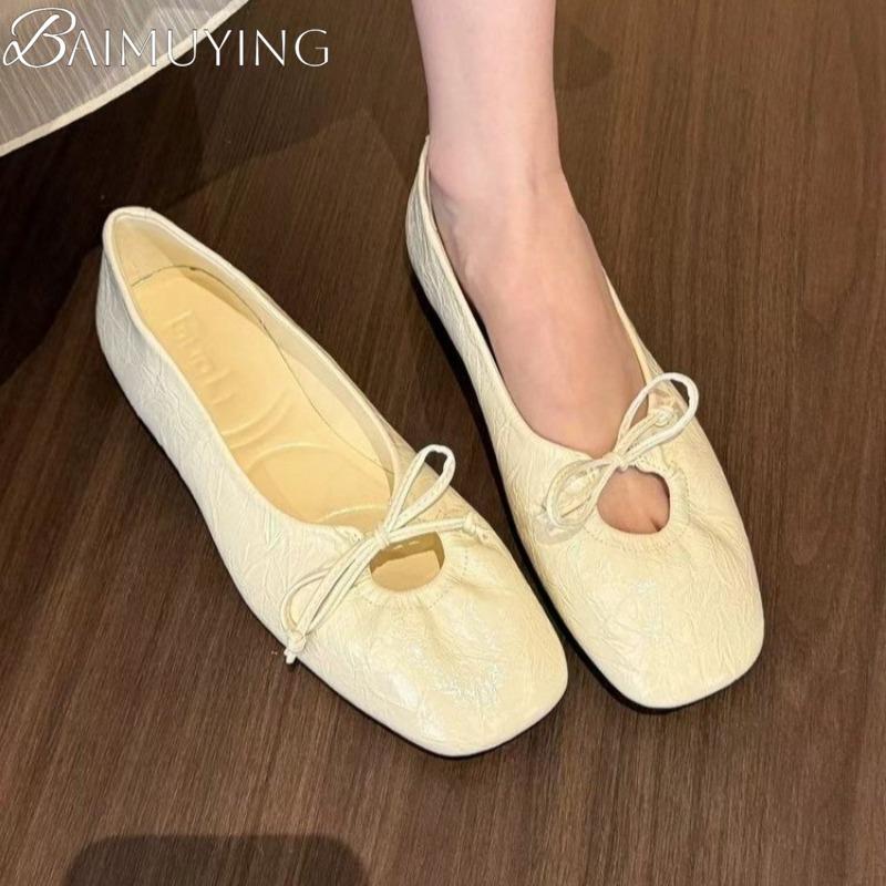 Fashion Square Toe Flats Loafers Women Sandals Marie Janes Shoes Summer Slippers 2025 New Shallow Shoes Trend Plus Size Sandalias Mujer