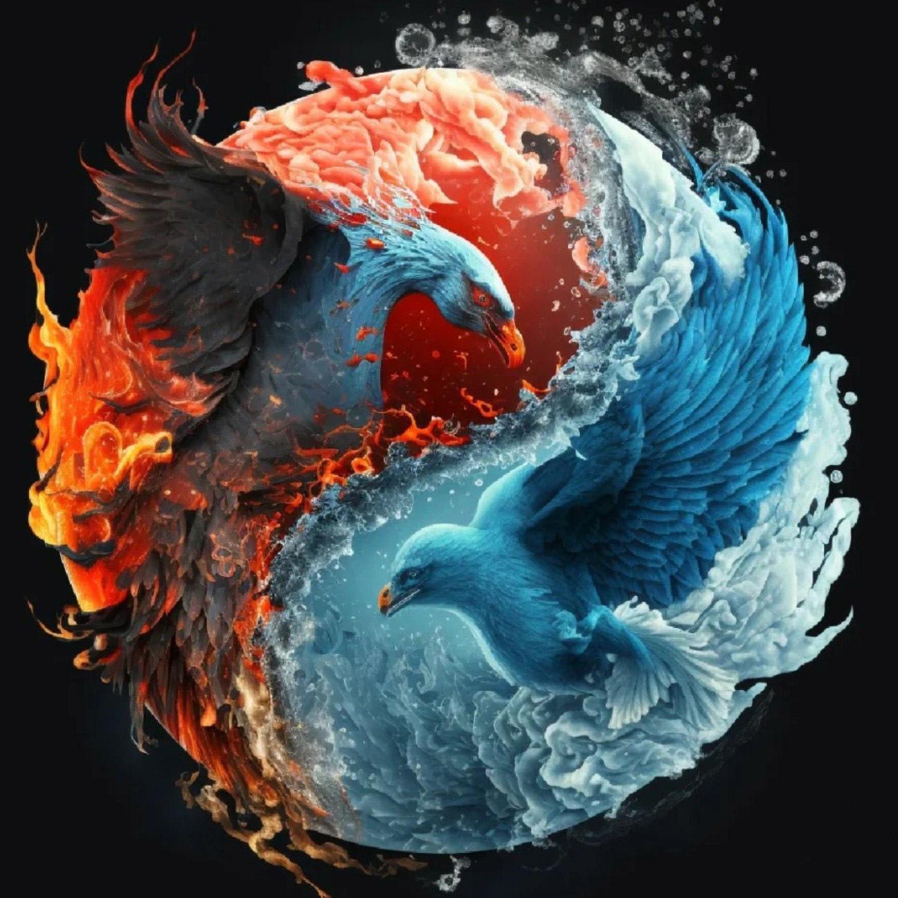 

Алмазная живопись мозаика Тайцзи животные полная квадратная/круглая вышивка Тайцзи Инь Ян птица домашний декор Full Round 20x20CM