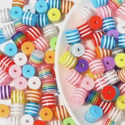 Regenbogenfarbene Harzperlen für DIY-Armbänder für Kinder – Abstandsperlen in Bonbonfarben