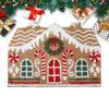 Weihnachten Haustürmatte Eingangsmatte Rutschfest Lebkuchenhaus Fußmatte für Duschboden Wohnzimmer Küche Veranda Innen