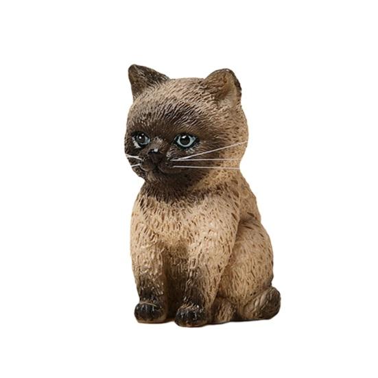 Cat Ornament Resin Statue Handmade Realistic Cat Figurine Home Office Desktop Living Room Decoration