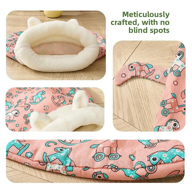 Dickes, kuscheliges Haustier-Taschennestbett für Kätzchen und Welpen, bequemes, warmes Nest für kleine und mittelgroße Hunde und Katzen, Katzenschlafsack für den Winter, weich und flauschig