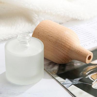 Glas Volatile Leere Flasche Kreative Nachfüllbare Diffusorflaschen mit Holzkappe Leere Transparente Aromatherapieflasche Studie