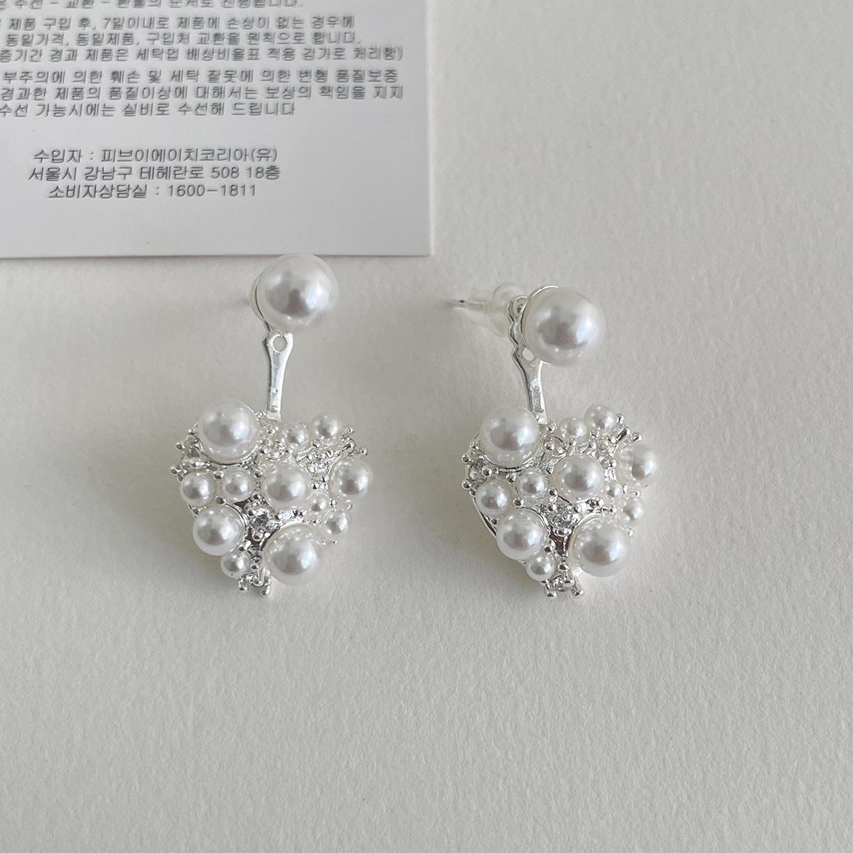 

Серьги-пусеты с жемчугом, изысканные циркониевые серьги Xiaoxiang для ношения спереди и сзади, простые, элегантные и модные серьги. copper