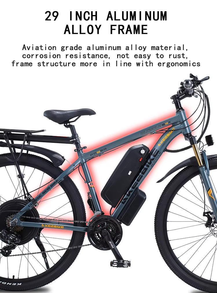 AKEZ 1000W modello Lega di Alluminio Bicicletta Elettrica 21 Velocità Bicicletta Elettrica Per Adulto 29 pollici Mountain ebike Batteria al Litio 48v13AH tragitto quotidiano