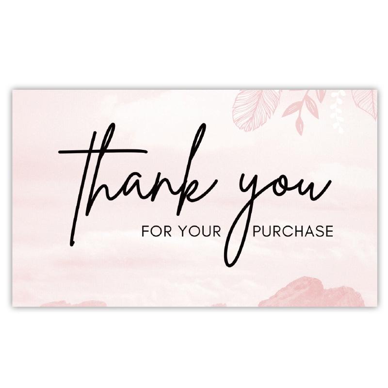 Black Thank You Greeting Cards, 50 Sheets/Pack