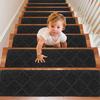 Non-Slip Self-Adhesive Stair Tread Mat - Water-Absorbing, Wear-Resistant, Embossed Carpet