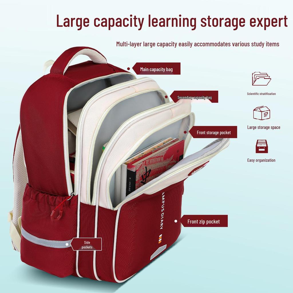 Zaino per Bambini Leggero di Grande Capacità per le Scuole Elementari (Classi 1-6)