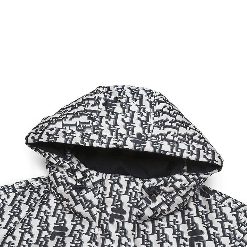 FILA Heritage Fashion Casual Mid-Length Hooded Down Jacket Women outerwear Legendary-Blue F11W448903FNV