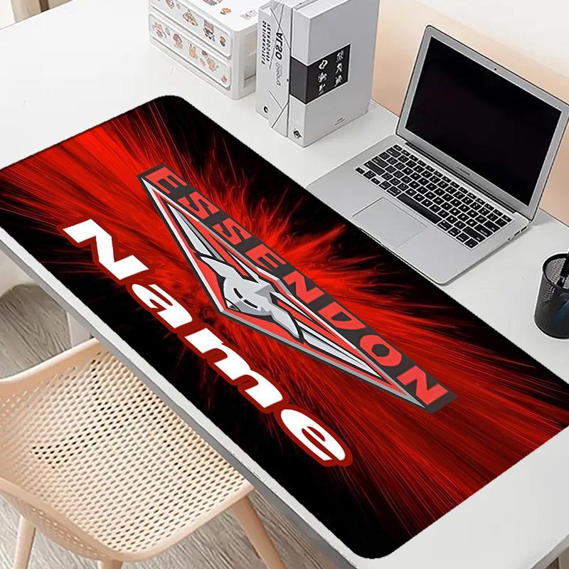 Custom Name Personalized Essendon Football Pattern Mousepad, Laptop PC Desk Mat, Decorative Desk Mat for Home Keyboard Pad Gift