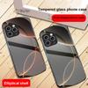 Semicerc Geometric Pentru iPhone 16 Pro Max 15 Pro 14 13 12 Mini 11 XS Max XR 7 8 Plus SE 2022 Carcasă de Telefon Ovală din Sticlă