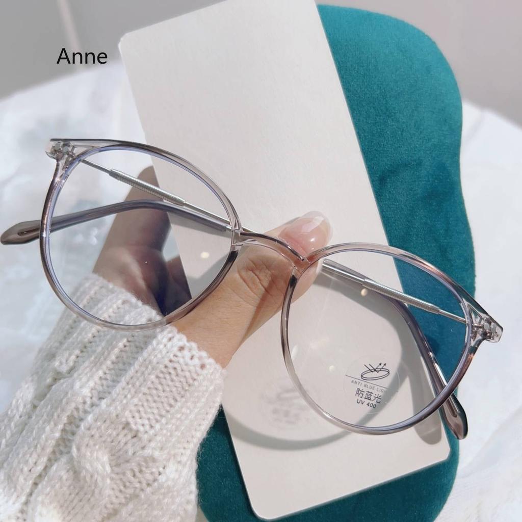 Ultralight Round Myopia Glasses for Women Retro Brown TR Frame Prescription 0 -4.0 Blue Light Blocking