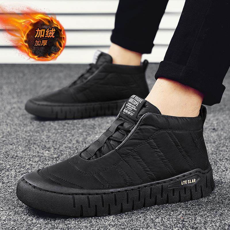 Sneeuwlaarzen heren winter met fleece en warme donskatoen schoenen bont geïntegreerd outdoor waterdicht en antislip werk arbeidsbescherming katoenen laarzen