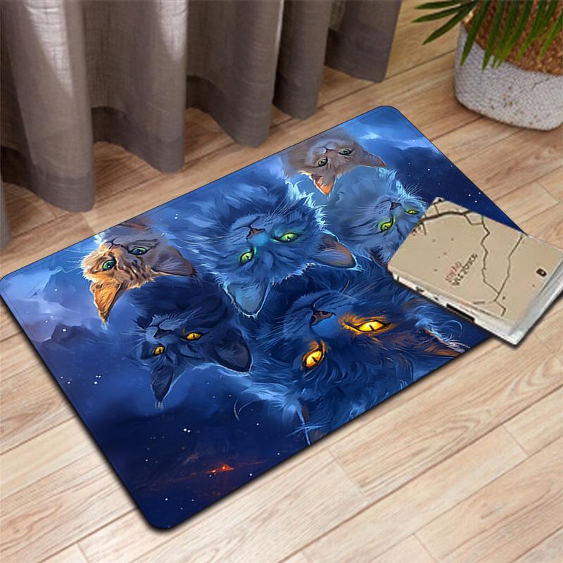 Cat in the Night Rug Floor Mat for Living Room or Bedroom Soft and Comfortable Carpet a Gift for Birthday and Holiday.MFF0918268