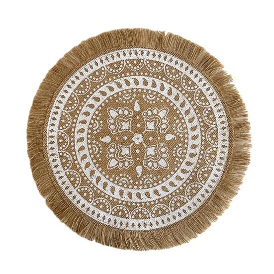 Ronde Jute Placemats voor Tafel, Geweven Jute Onderzetters, Rustieke Natuurlijke Vezel Matten voor Borden Kopjes, Boerderij Keuken Eetkamer Decor