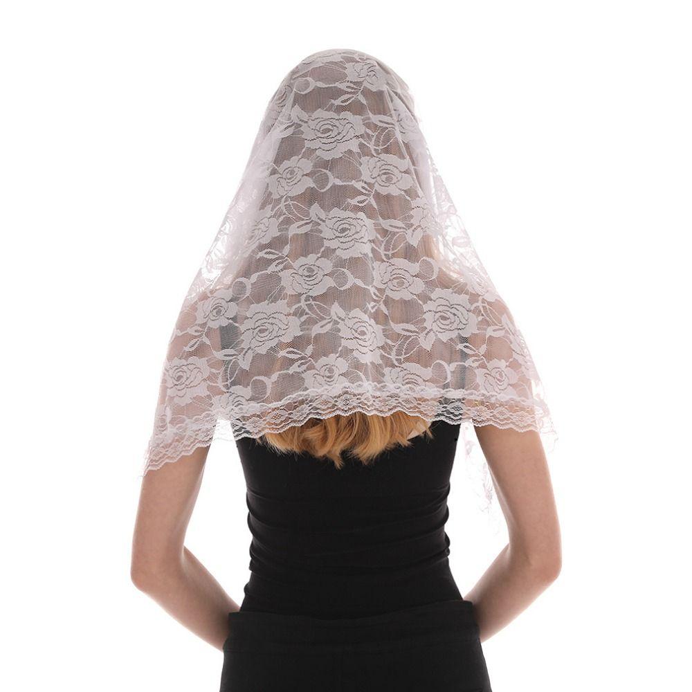 Rose Mantilla Veil Romantic Head Covering Fashion Accessory Women Scarf  Chapel Service