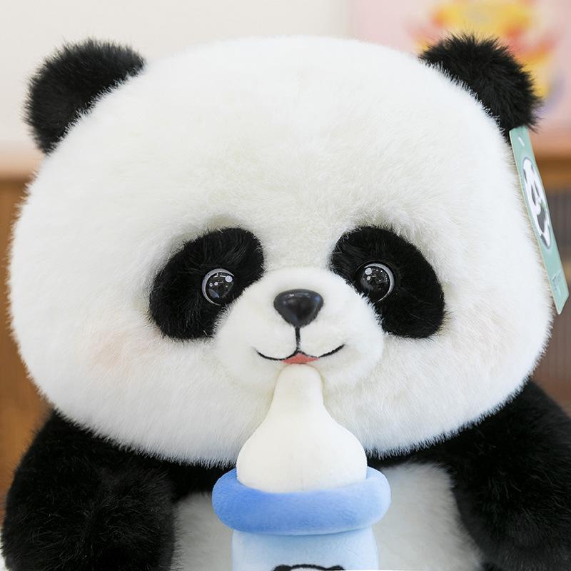 New cute bottle panda doll plush toy small doll children sleeping pillow rag doll birthday gift
