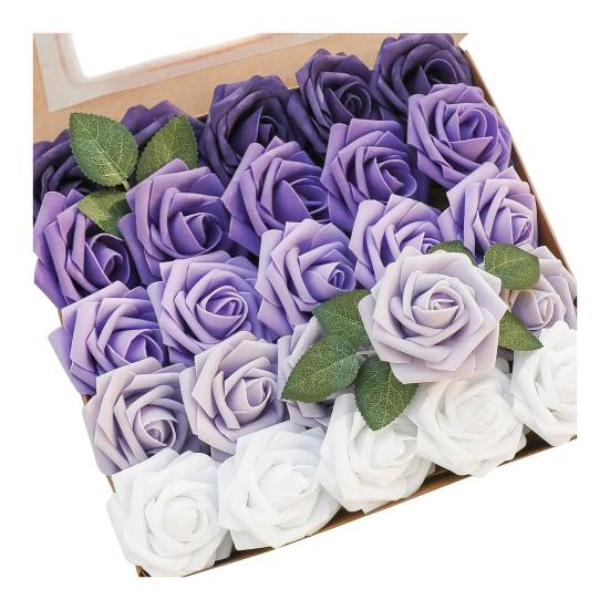 

25 шт. Искусственные Цветы Розы с Длинным Стеблем, Искусственные Шелковые Розы с Эффектом Реального Прикосновения, Букет для Свадебной Вечеринки, Центральные Элементы Стола, Декор для Фестиваля 1 Set