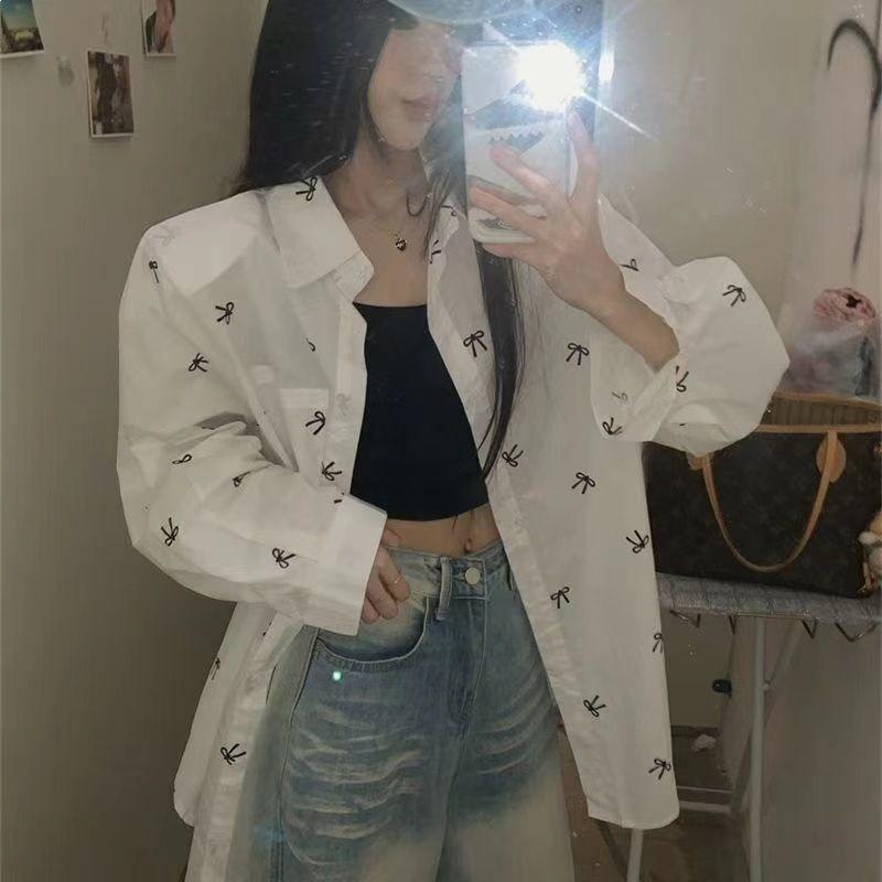 Printed Women's Shirt-fashionable Button Design-loose Casual Shirt