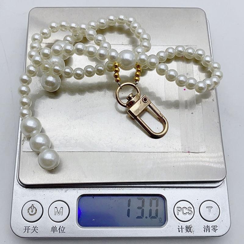 Pearls Beaded Bow Key Chain Pendant Butterfly Knot Key Rings Jewelry for Phones