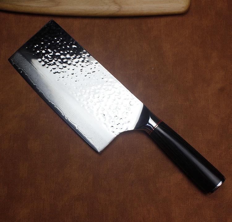 7.3 Inch Slicing Knife 67-layers Damascus Steel 10Cr15CoMoV Blade Chef Cleaver Meat Cutting Vegetable Kitchen Knives Wood Handle