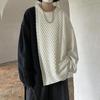 Men's Trendy Retro Patchwork Cable Knit Sweater - Round Neck, Loose Fit, Versatile Autumn/Winter Design