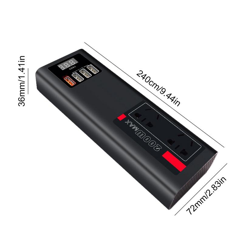 Inverter For Car Portable Powers Converters Adapter Car Charger Car Plug Converter Plug Outlet Car Adapter 6-Port For RV Truck