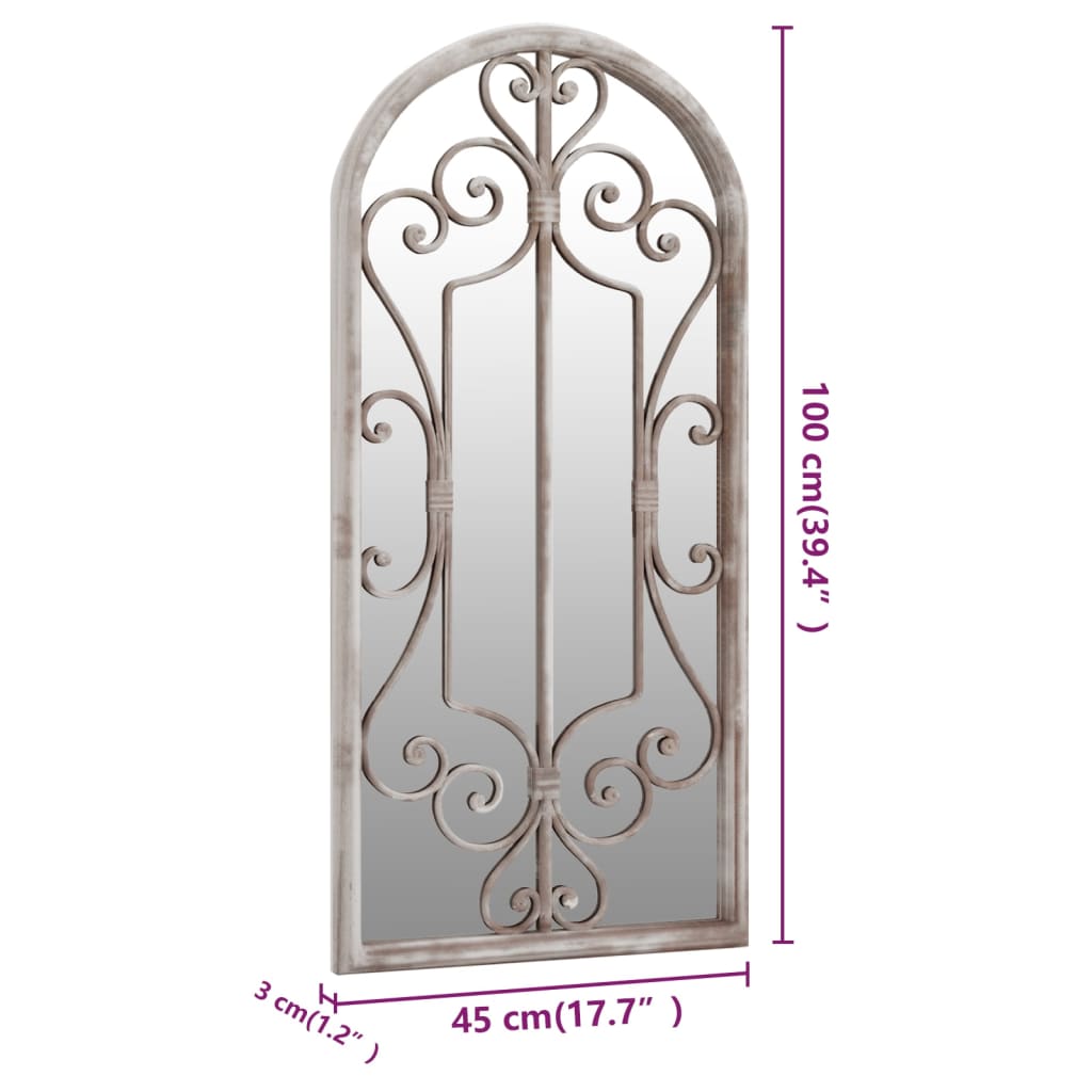 Vidaxl Interior Mirror, Sand Color, 100X45 Cm, Iron