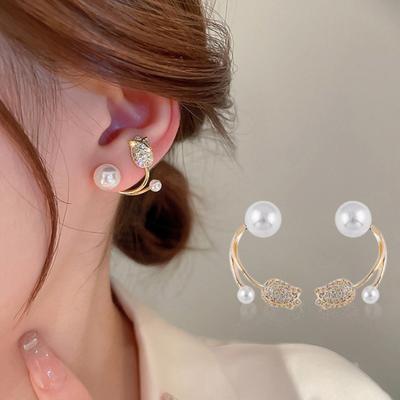 Damen-Ohrringe, klassisch, geometrisch, nickelfrei, Blumen-Ohrringe, Nachahmung von Perlen, Blumen-Ohrstecker, Damen-Ohrringe, Modeschmuck