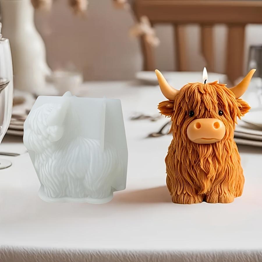 3D Yak-Shaped Candle Silicone Mold DIY Animal-Shaped Scented Candle Plaster Cement Mold Christmas Decorations