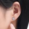 S925 Silver Korean Snowflake Zircon Stud Earrings for Women - Elegant, Simple Design, Ideal Christmas Gift.