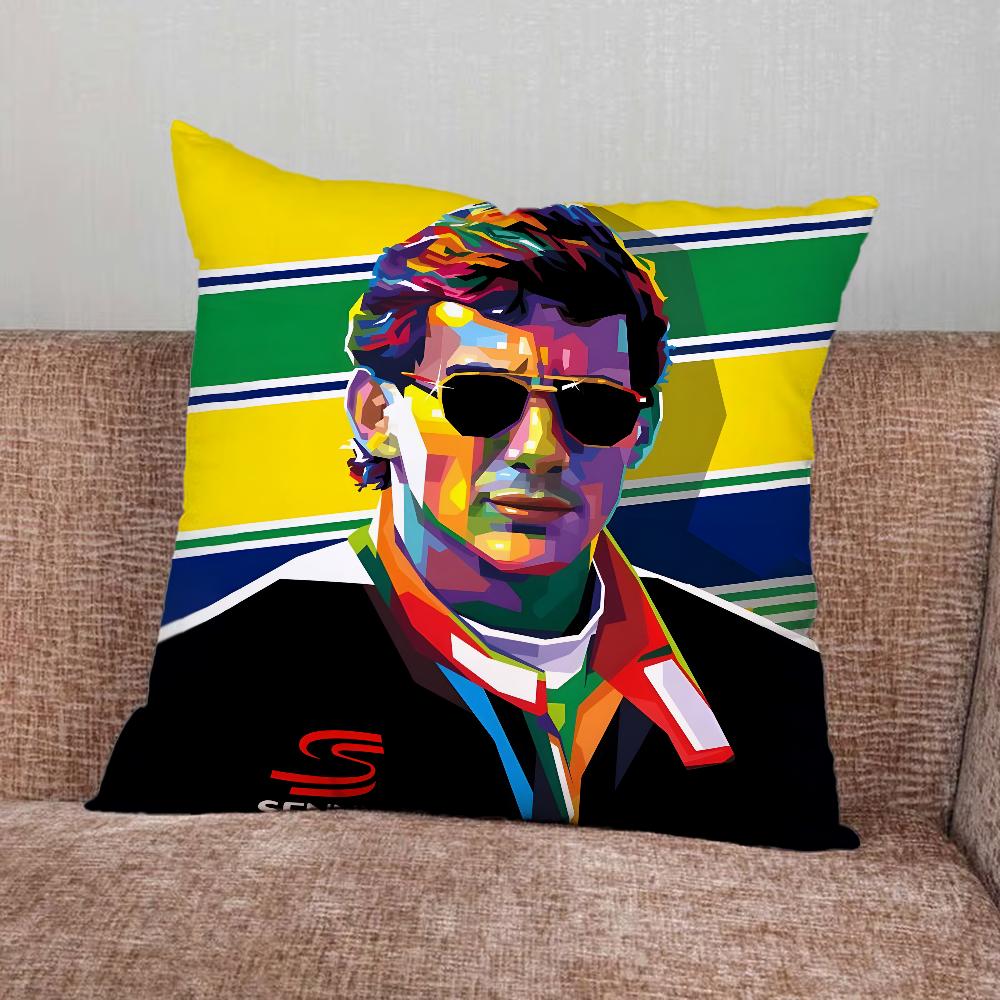 Federa Cuscino Ayrton S-Senna Pilota di Corse Per Casa Camera da Letto Auto Ufficio Decorazione Soggiorno Cuscino Divano Adatto
