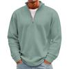 Men's Casual Knit Long Sleeve Pullover with Stand Collar and Ribbed Cuffs