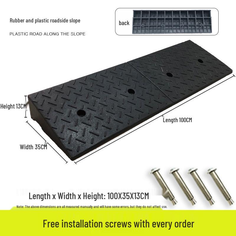 Portable Rubber-Plastic Curb Ramp Mat for Car
