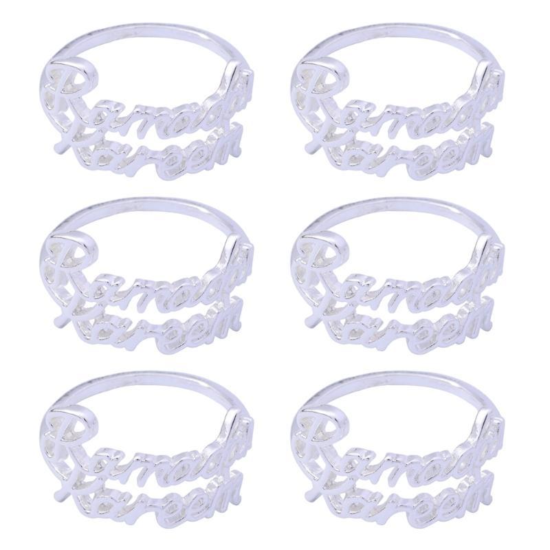 6pcs Ramadans Kareem Napkin Rings for Dining Table Wedding Banquet Napkins Rings