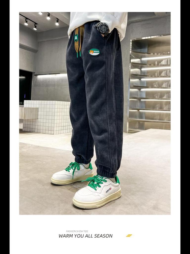 Boys' Corduroy Autumn 2024 Korean-Style Casual Sweatpants
