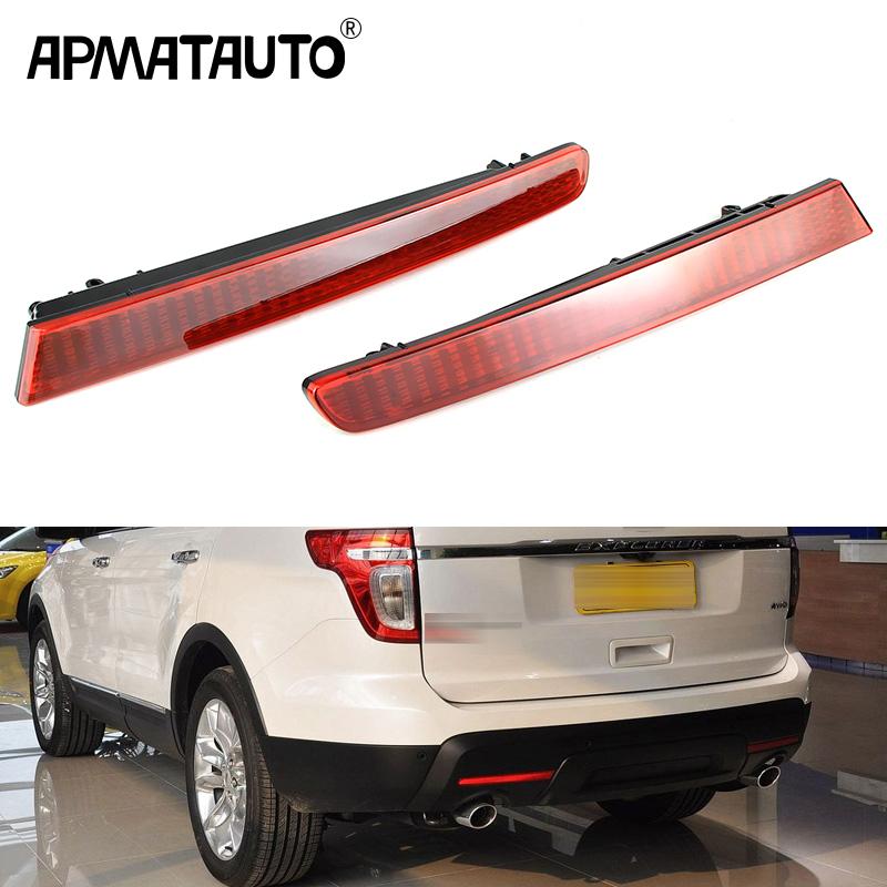 2 Stück Rauchschwarze Rückstoßstangen-Reflektorlinse Ohne Birne BB5Z15A449C Für Ford Explorer 2011 2012 2013 2014 2015 Autozubehör