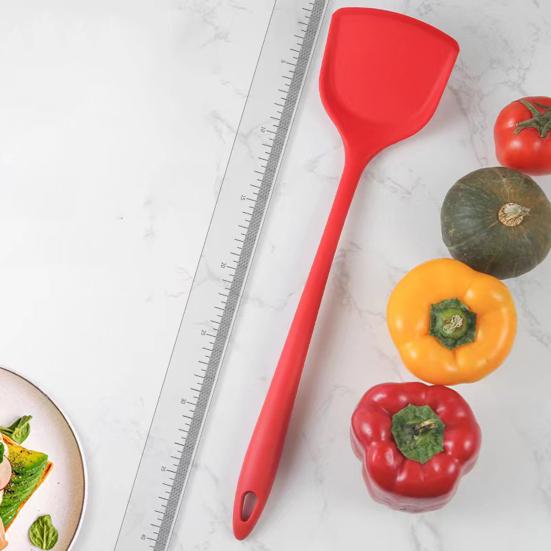 Handle Silicone Spatula Non-Stick Cooking Turner for Frying Stir-Frying Food-Grade Heat-Resistant Kitchen