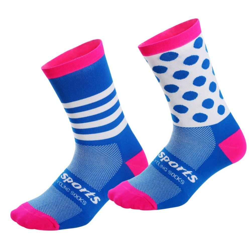 1 Pair Asymmetric Pattern Cycling Socks Breathable Bicycle Sock Middle Tube Sports Socks  Basketball