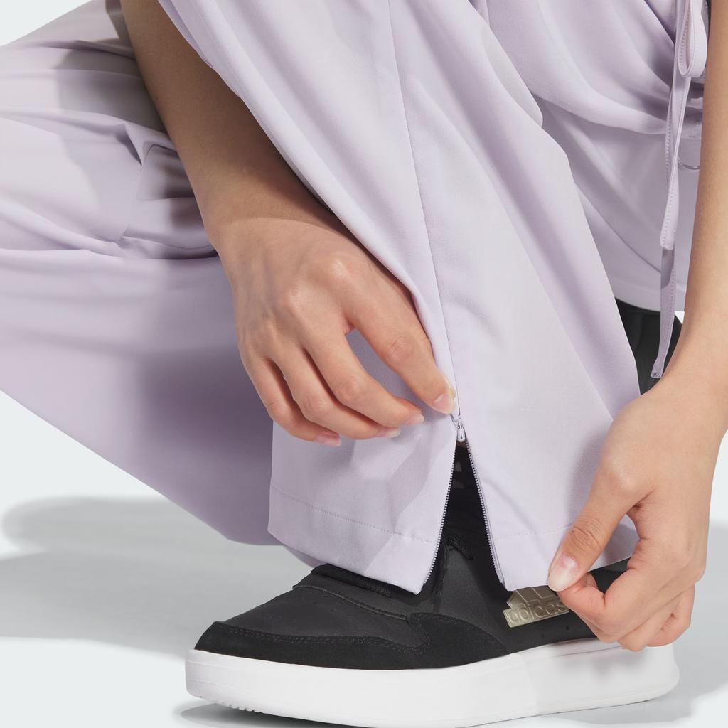 Adidas Dance Woven Tracksuit Bottoms Solid Color 3D Pocket Loose Straight Leg Woven Sports Pants Women Bottoms Silver JI9789