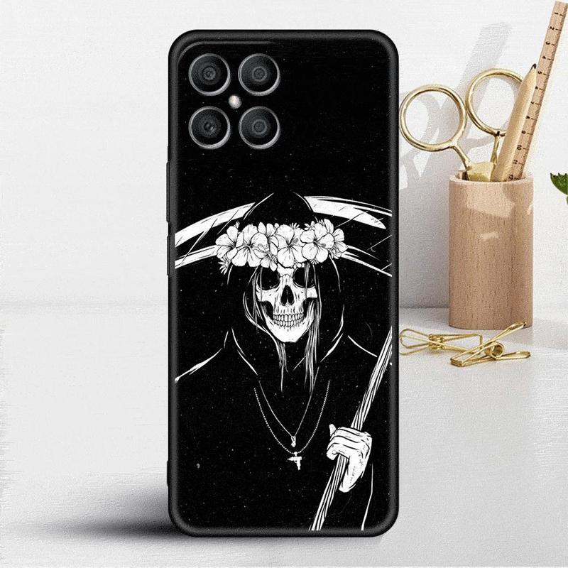 Retro Skull Butterfly Case For Honor X8 X8a 90 X9a 8X 70 50 20 Magic5 Pro 9X P60 P50 Black Soft Phone Funda