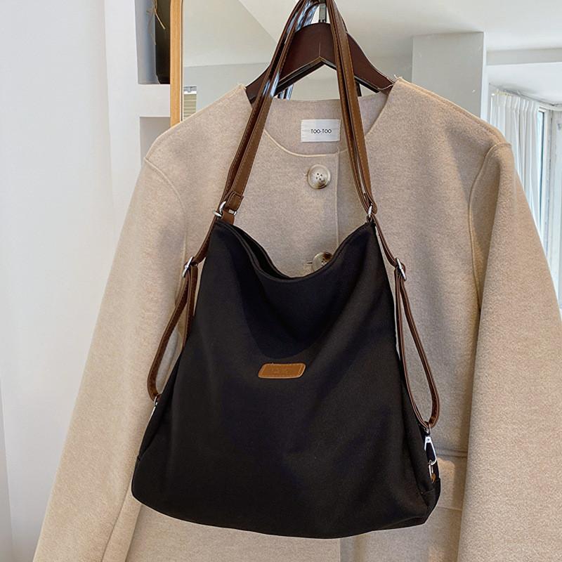 

Chic And Versatile Womens Tote Bag In Black And Beige For Everyday Casual Outfits чёрный