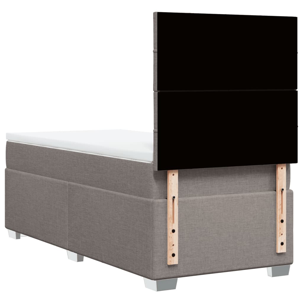 Box Spring Bed with Mattress Taupe 90x200 cm Fabric