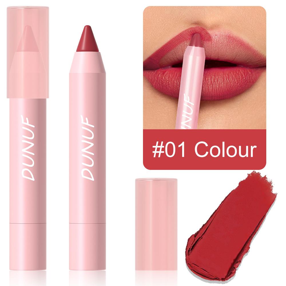 Ruj Creion Impermeabil Sexy Roșu Nud Violet Nuanță Mat Ruj Creion de buze de durată Pen Machiaj de lungă durată Cosmetic